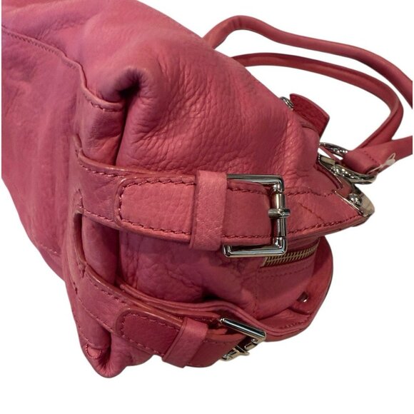 B Makowsky HIbiscus Silver Tone Oslo Medium Satchel w/Dust Bag NWT MSRP 248 FLAW - Picture 7 of 13